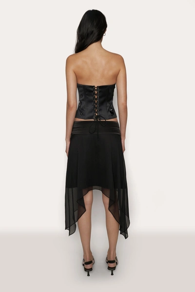Danielle Guizio Ny Embellished Satin Corset In Black
