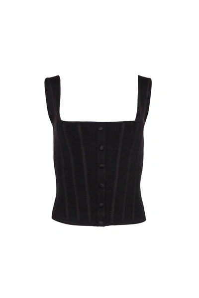 Shop Danielle Guizio Ny Full Length Knit Corset In Black