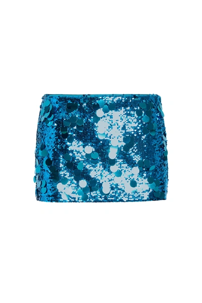 Shop Danielle Guizio Ny Low Rise Paillette Skirt In Tropic