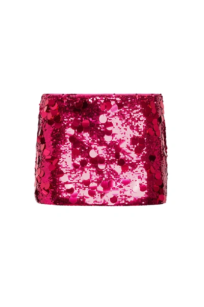 Danielle Guizio Ny Beia Printed Twist Top In Fatale Pink