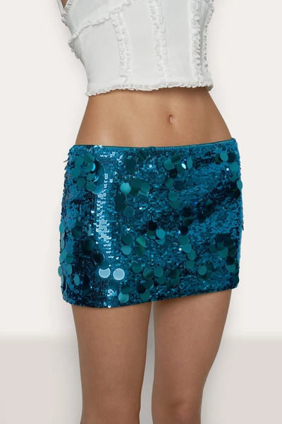 Shop Danielle Guizio Ny Low Rise Paillette Skirt In Tropic