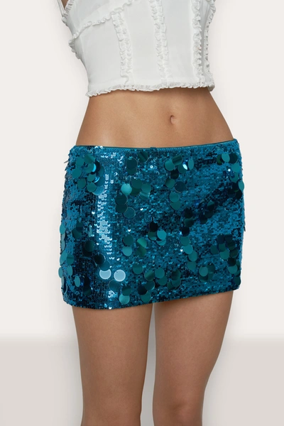 Danielle Guizio Ny Low Rise Paillette Skirt In Tropic