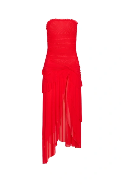 Danielle Guizio Ny Lyla Twist Dress In Poppy