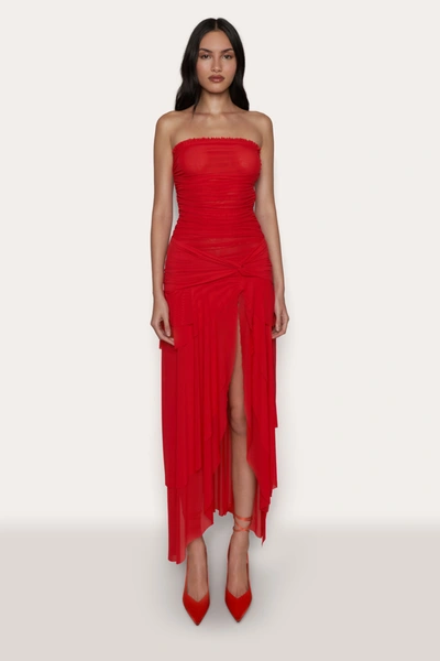 Shop Danielle Guizio Ny Lyla Twist Dress In Poppy