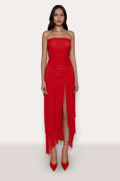 Danielle Guizio Ny Lyla Twist Dress In Poppy
