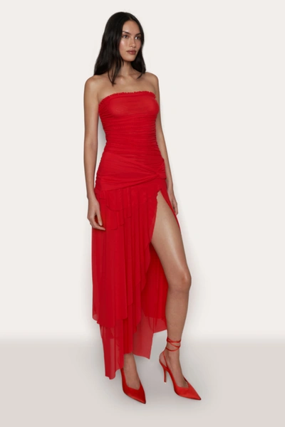 Shop Danielle Guizio Ny Lyla Twist Dress In Poppy