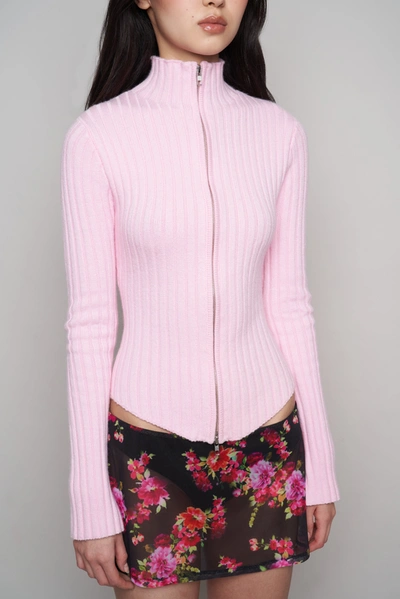 Shop Danielle Guizio Ny Nell Zip Up In Sweet Pink
