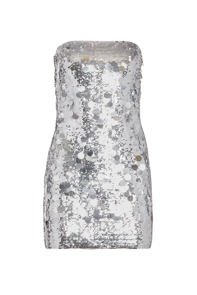 Shop Danielle Guizio Ny Paillette Tube Dress In Silver