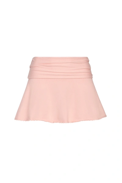 Shop Danielle Guizio Ny Ruched Heart Scallop Skirt In Baby Pink