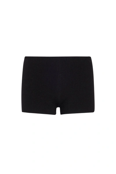 Shop Danielle Guizio Ny Rib Knit Hot Short In Black