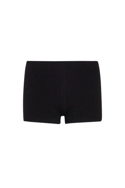 Danielle Guizio Ny Rib Knit Hot Short In Black
