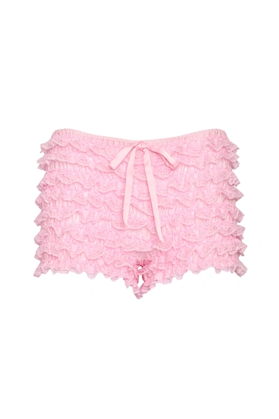 Shop Danielle Guizio Ny Ruffle Hot Short In Baby Pink