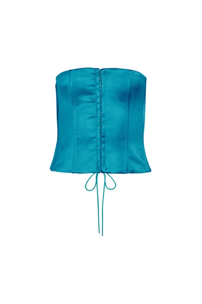 Danielle Guizio Ny Satin Corset In Tropic