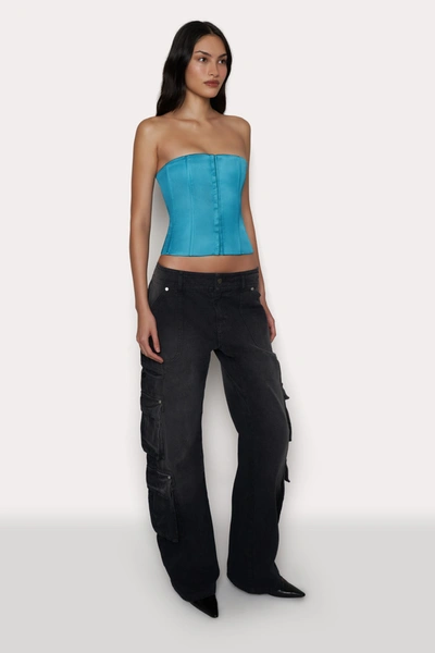 Danielle Guizio Ny Satin Corset In Tropic