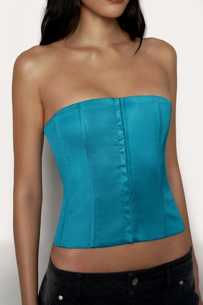 Danielle Guizio Ny Satin Corset In Tropic