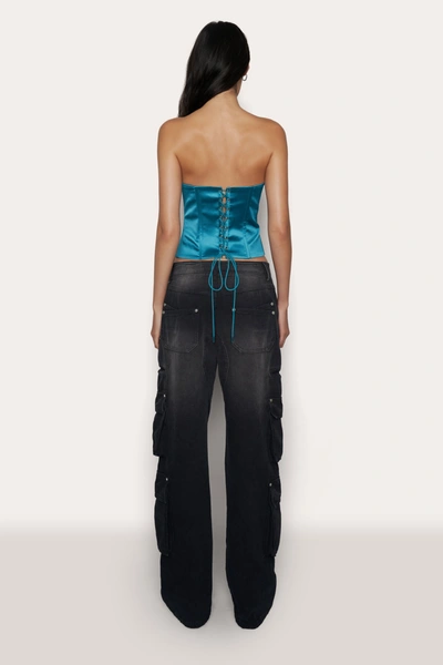 Danielle Guizio Ny Satin Corset In Tropic