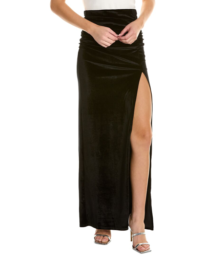 Shop Krisa Slit Maxi Skirt In Black