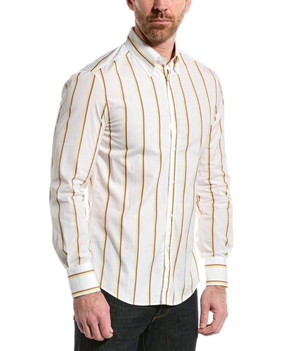 Shop Brunello Cucinelli Slim Fit Woven Shirt In Multi