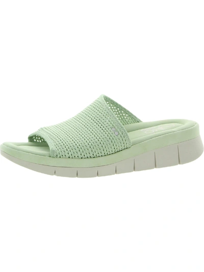 Shop Ryka Ellie Womens Open Toe Slip On Wedge Sandals In Green