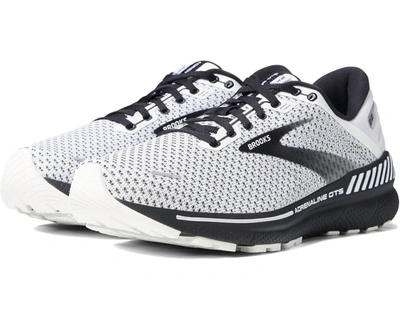 Shop Brooks Men's Adrenaline Gts 22 Running Shoes Wide Width In White/grey/black