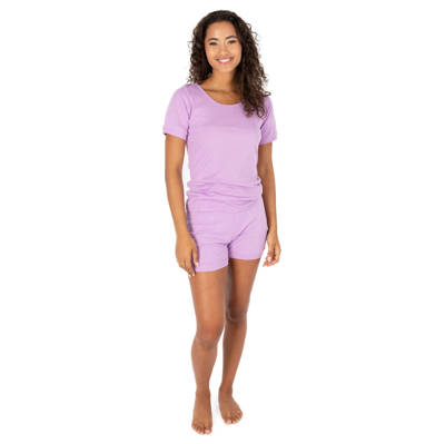 Leveret Womens Two Piece Short Cotton Pajamas In Purple