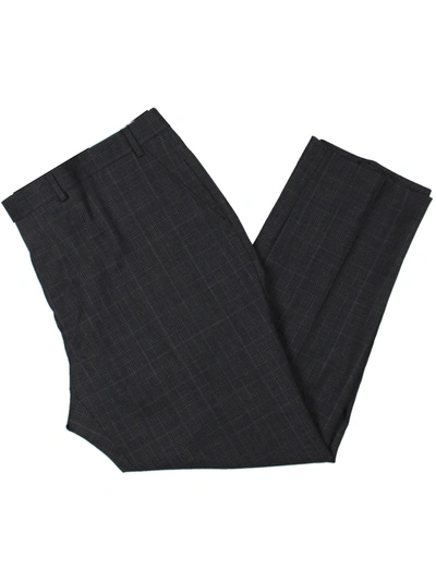 Shop Lauren Ralph Lauren Edgewood Mens Plaid Wool Suit Pants In Black