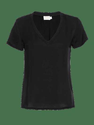 Shop Nation Ltd Sateen June Top V-neck In Black
