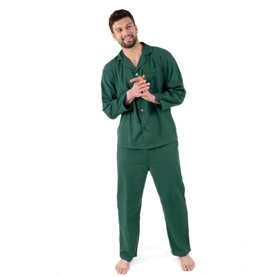 Shop Leveret Mens Two Piece Flannel Pajamas In Green