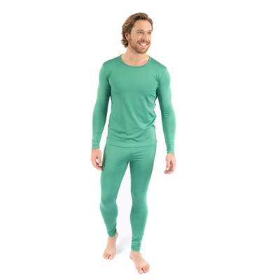 Shop Leveret Mens Two Piece Thermal Pajamas In Green