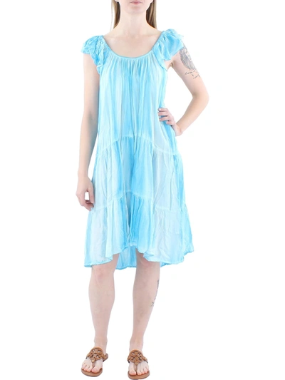 Shop Raviya Womens Tiered Smocked Shift Dress In Blue