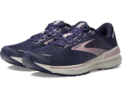 Shop Brooks Women's Adrenaline Gts 22 Running Shoes In Peacoat/colbalt/mauve In Multi