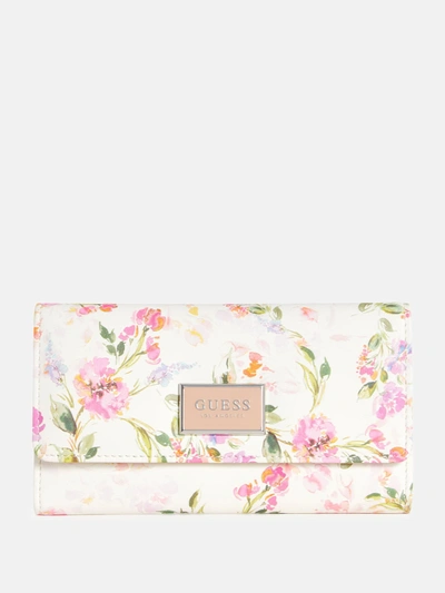 Guess Factory Abree Logo Saffiano Slim Wallet In Multi ModeSens