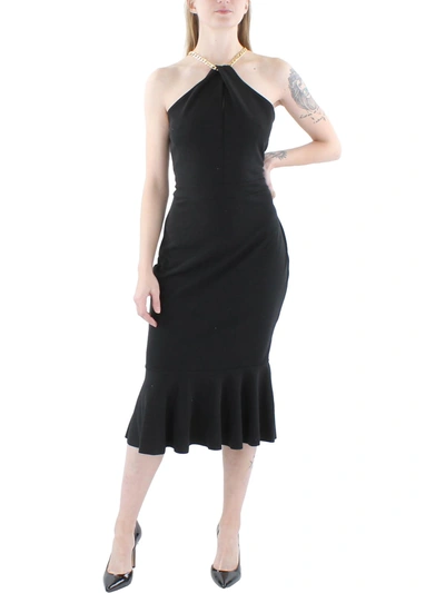 Shop Quiz Womens Halter Chain Neck Bodycon Dress In Black