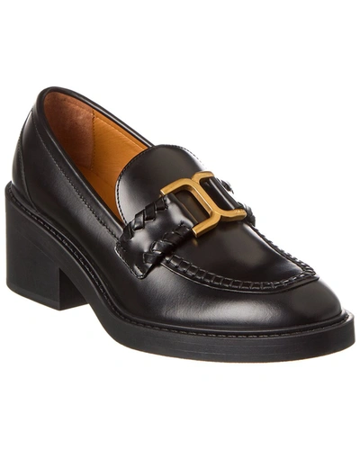 Shop Chloé Marcie Leather Loafer In Black