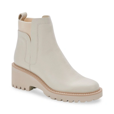 Shop Dolce Vita Huey H20 Waterproof Bootie In Off White Leather In Multi
