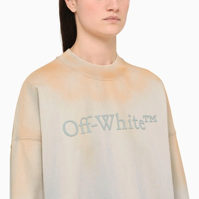 Shop Off-white Off White™ Regular Beige Washed Sweatshirt
