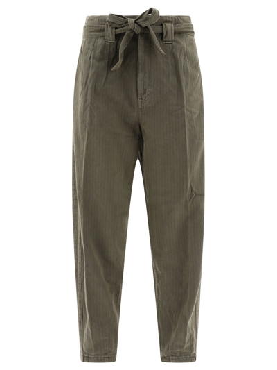 Shop Polo Ralph Lauren Belted Cotton Herringbone Tapered Trousers