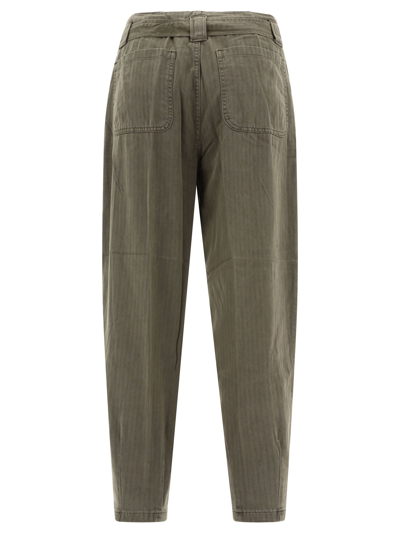 Shop Polo Ralph Lauren Belted Cotton Herringbone Tapered Trousers