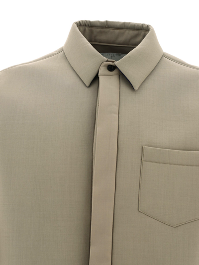 Shop Sacai Suiting Bonding Overshirt