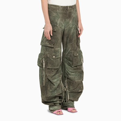 Shop Attico The  Green Shaded Cargo Jeans