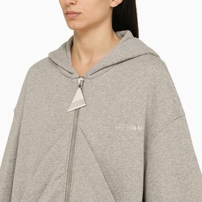 Shop Attico The  Grey Zipped Hoodie