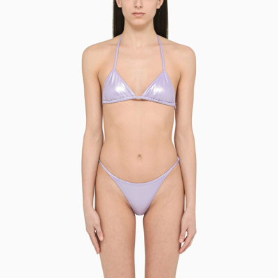 Shop Attico The  Lilac Triangle Spread Bikini