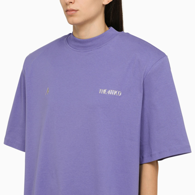 Shop Attico The  Purple T Shirt With Maxi Shoulders