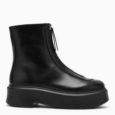 Shop The Row Zipped Boot I Black Leather Boot