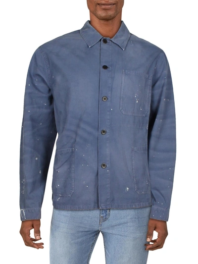 Shop Polo Ralph Lauren Mens Denim Distressed Denim Jacket In Multi