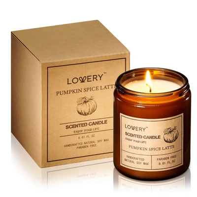 Shop Lovery Pumpkin Spice Latte Candle Gift Set, 9oz Home Soy Aromatherapy Candles
