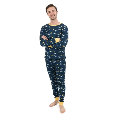 Shop Leveret Mens Two Piece Cotton Pajamas Wolf In Multi