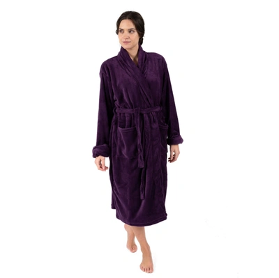 Shop Leveret Womens Fleece Robe In Purple