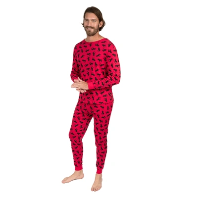 Shop Leveret Christmas Mens Two Piece Cotton Pajamas Moose In Multi