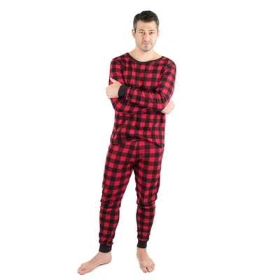 Shop Leveret Christmas Mens Two Piece Cotton Pajamas Plaid In Multi